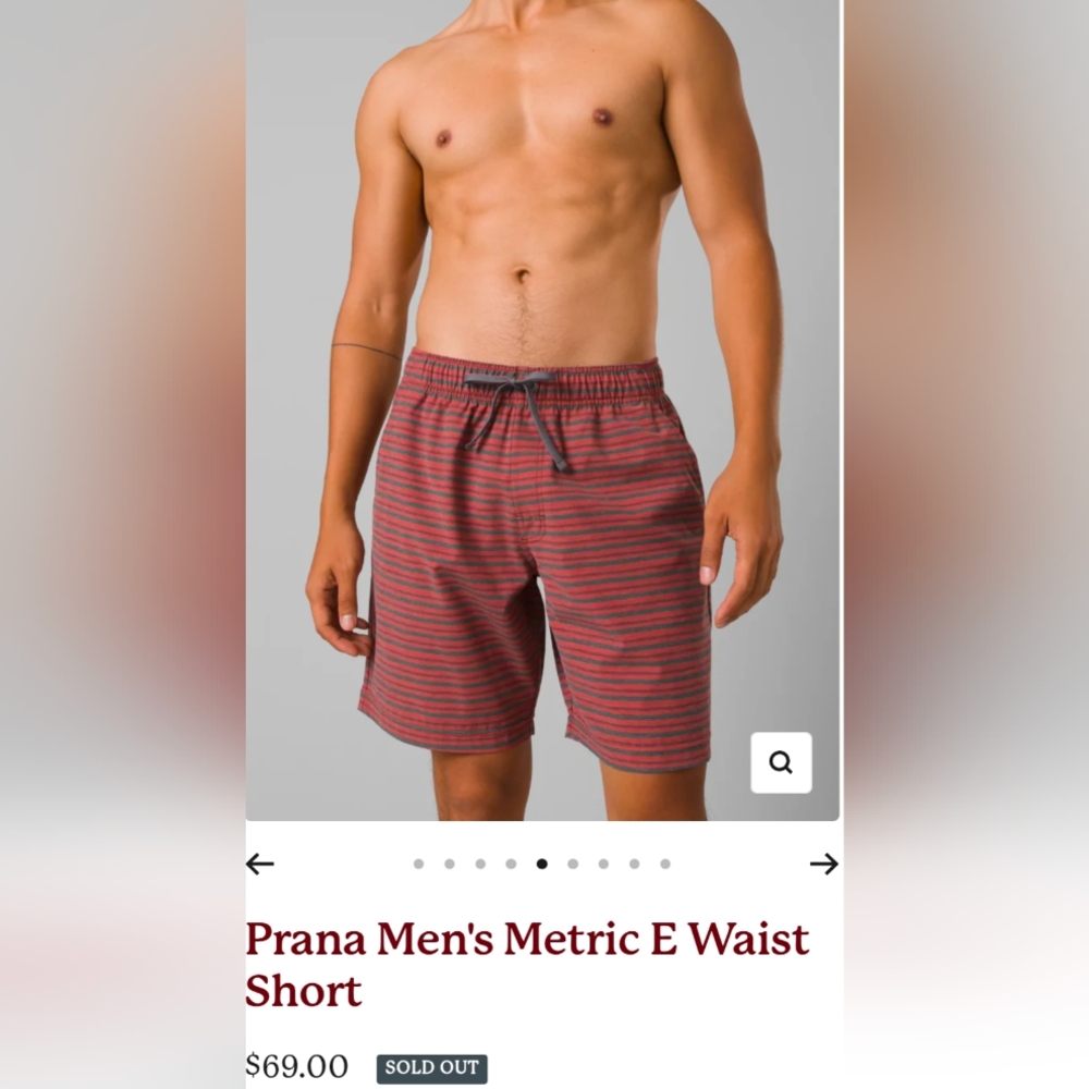 NWT Prana Metric E-waist short Sz L